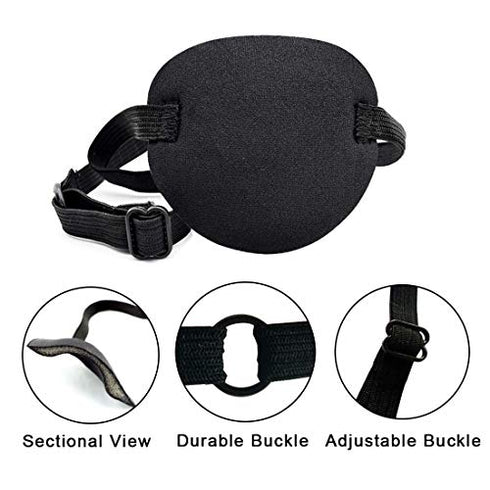 4 PCS Eye Patches, Soft Medical Eye Patch Adjustable Amblyopia Lazy Eye Patches, Pirate Eye Patches for Kids and Adults, 4 Color
