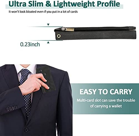 Compatible with Samsung Galaxy A11 Wallet Case and Tempered Glass Screen Protector Zipper Leather Flip Cover Card Holder Stand Cell Accessories Phone Cases for Glaxay A 11 Gaxaly 11A Women Men Black