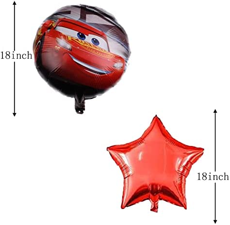 5PCS Cars Lightning McQueen Balloons for Kids Birthday Baby Shower Cars Theme Party Decorations