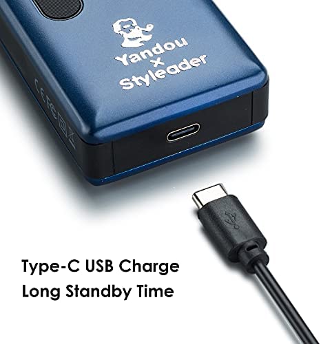 Styleader Aluminum Foil Shaver, with 24K Gold Coated Foil Blade and Popup Beard Trimmer, Rechargeable Electric Razor for Men - Blue