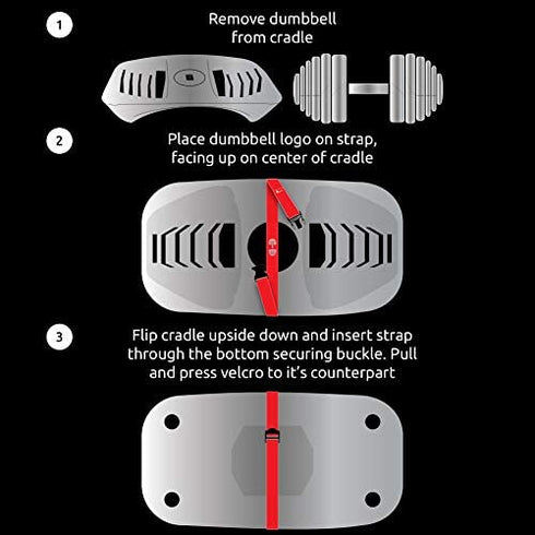 Transport Travel Straps for Dumbbells – Only Compatible with Bowflex SelectTech 552 Adjustable Dumbbells with Fitness Dial - Cradle Base to Dumbbell – Carry and Storage