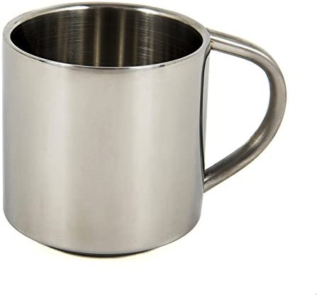 Silver Stainless Steel Double Wall Espresso Cups, XL, Set of 4