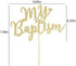 PALASASA Gold Glitter My Baptism Cake Topper - Holy First Communion Baby Shower - Christening Party Decoration Bless This Child