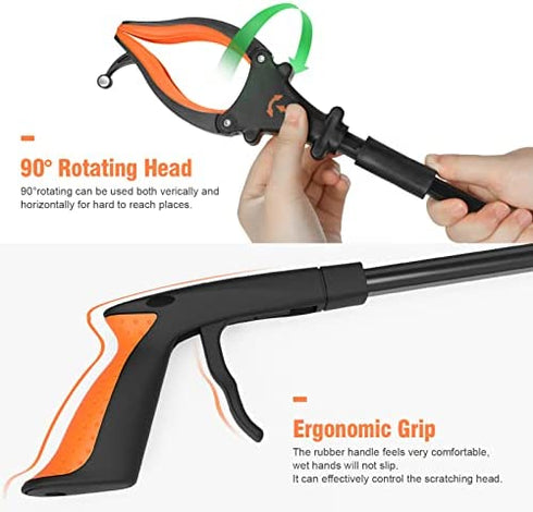 Kekoy 32'' Grabber Reacher Tool, Foldable Grabber With Light, Extra Long Grabbers for Elderly Grab it Reaching Tool, 90° Rotating Jaw Trash Pick Up Stick,Picker Upper Reach Extender Grabber Heavy Duty