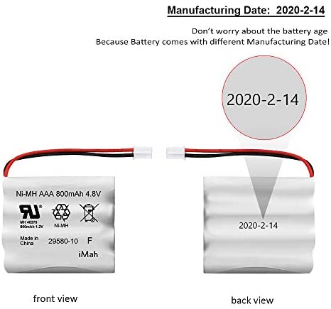 Replacement 29580-10 Battery for Summer Infant Baby Monitor 29580 29590 29610 29620 29630 29710 29740 29790 29940 Ni-MH AAA 800mAh 4.8V
