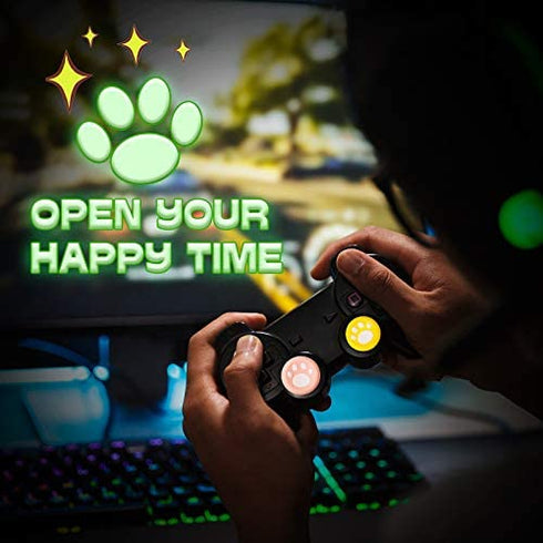 28 Pieces Cat Thumb Grips Caps Replacement Cat Claw Joystick Cap Silicone Cat Analog Stick Cover Compatible with PS5 PS4 PS3 PS2 Xbox 360 Xbox One Controllers