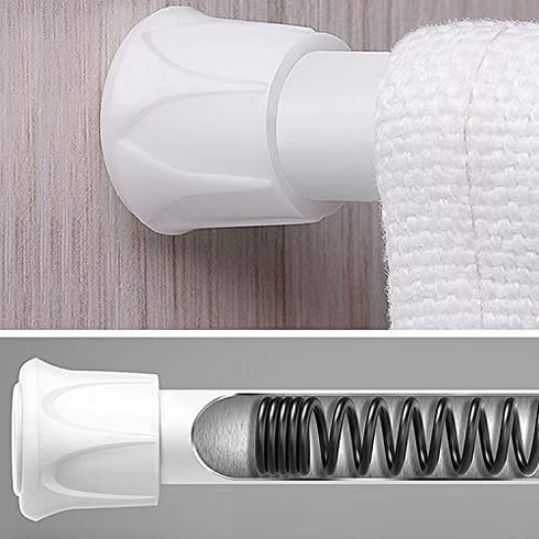 Tension Rods, WindBreath 16" by 28" Pack of 2 Spring Tension Rods Shower Adjustable Closet Rod, White