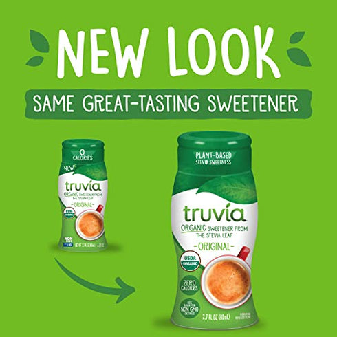 Truvia Organic Zero Calorie Liquid Stevia Sweetener Bottle, Original flavor, 2.7 fl. oz.