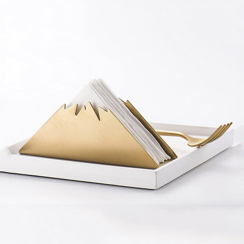Niciksty Modern Matte Gold Napkin Holder, Stainless Steel Napkin Holder for Tables, Tabletop Freestanding Paper Towel Separator, for Home, Kitchen, Dining Table, Bar, Indoor and Outdoor Events, Small