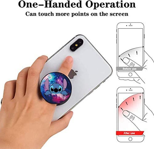 JOSEPH TINDALL ( 2 Pack ) Multifunction Foldable Phone Finger Kickstand Blue Galaxy White Marble Cell Phone Stand Holder and Grip Mount Compatible for Smartphones and Tablet