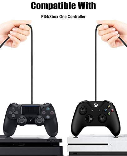 2 Pack 10FT PS4 Controller Charger Charging Cable with Magnetic Ring Compatible with Playstation 4/ DualShock 4/ PS4 Slim/Pro Wireless Controllers