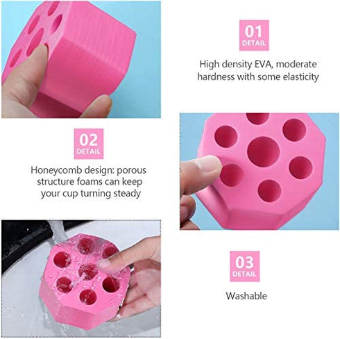 Cup Turner Foam Set, 10 Pieces Tumbler Foams for 1/2 Inch PVC Pipe, Tumbler Spinner Foams Fit 30 oz 20 oz 10 oz Tumbler Bottles Cups 25 oz, 17 oz, 12 oz Cola Shaped Water Bottles (Pink)
