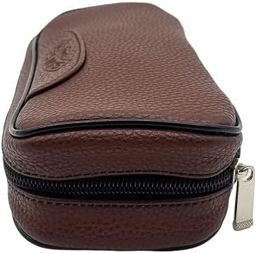 PU Leather Tobacco Smoking Pipe Pouch case/Bag for 2 Tobacco Pipe and Other Accessories-Brown