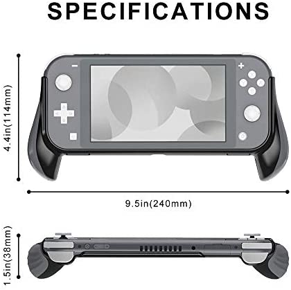 Azakio, Grip case for Nintendo Switch Lite,Ergonomic Nintendo Switch Lite Hand Grip, Accessories for Switch Lite (Black)