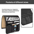 Teniux Remote Control Holder Faux Leather Armrest Organizer with 6 Pockets for recliner couch sofa, Armchair Caddy for Smart Phone, Book, Magazines, Ipad, Remotes (Black)