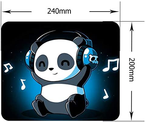 DJ Panda Pattern Mouse Pad - Rolay Up Cute Mouse Pad Non-Slip Keyboard Small Mouse Pad for Gaming Office Working