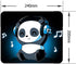 DJ Panda Pattern Mouse Pad - Rolay Up Cute Mouse Pad Non-Slip Keyboard Small Mouse Pad for Gaming Office Working