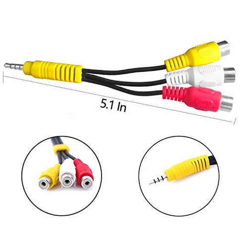 Replacement for TCL TV Video AV Component Adapter Cable, 3 RCA to AV Input Adapter Cable for TCL TV