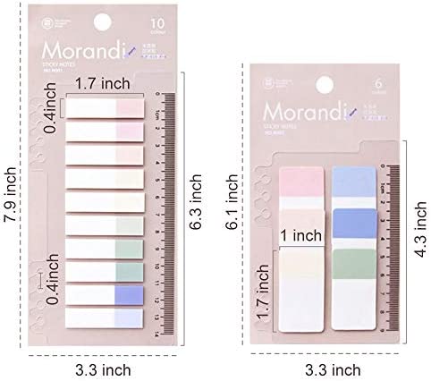 Toosunny 520 Pieces Tabs 2 Size Sticky Index Tabs, Writable and Repositionable File Tabs Flags for Pages or Book Markers, Reading Notes, Classify File
