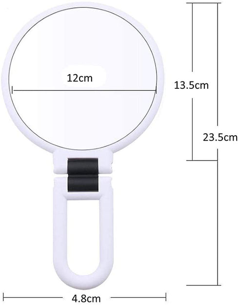15x Magnifying Handheld Mirror ,Travel Folding Hand Held Mirror,Double Sided Pedestal Makeup Mirror with 1/15x Magnification