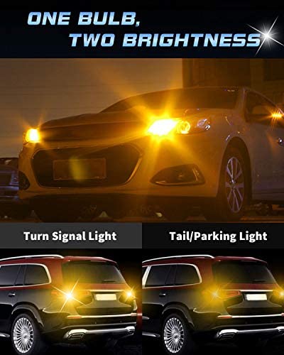 Alopee 10V-24V DC Bright 1157 Led Bulb Amber Yellow 1157 Bulb 2357 Led Bulb 2057 Led Bulb 7528 BAY15D 33SMD 2835Chip Replacement for LED Turn Signal Bulb, Blinker Bulbs, Pack of 2