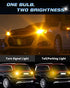 Alopee 10V-24V DC Bright 1157 Led Bulb Amber Yellow 1157 Bulb 2357 Led Bulb 2057 Led Bulb 7528 BAY15D 33SMD 2835Chip Replacement for LED Turn Signal Bulb, Blinker Bulbs, Pack of 2