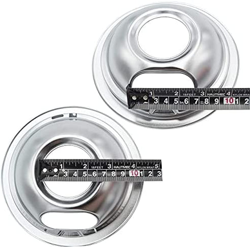 Supplying Demand W10196405 W10196406 4 Pack Electric Range Stove Top Chrome Drip Pan Replacement Set Model Specific Not Universal