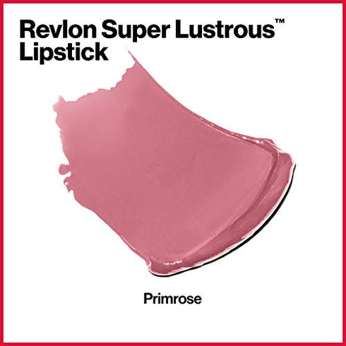 Revlon Super Lustrous Lipstick, High Impact Lipcolor with Moisturizing Creamy Formula, Infused with Vitamin E and Avocado Oil in Pink, Primrose (668)