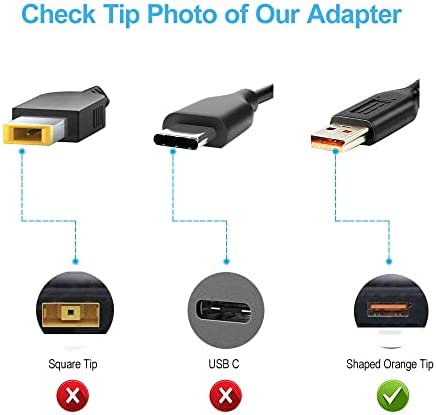 65W 40W AC Wall Plug Charger Fit for Lenovo Ideapad 700S-14ISK, Miix-700 Miix-710 700-12ISK 710-12IKB Laptop with Micro USB Cable Power Supply Adapter Cord