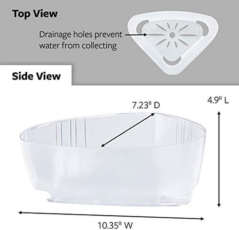 Command Bath Corner Caddy, Clear Frosted, 7.5 lb. Capacity, 1-Caddy, 4-Water-Resistant Strips, Organize Damage-Free