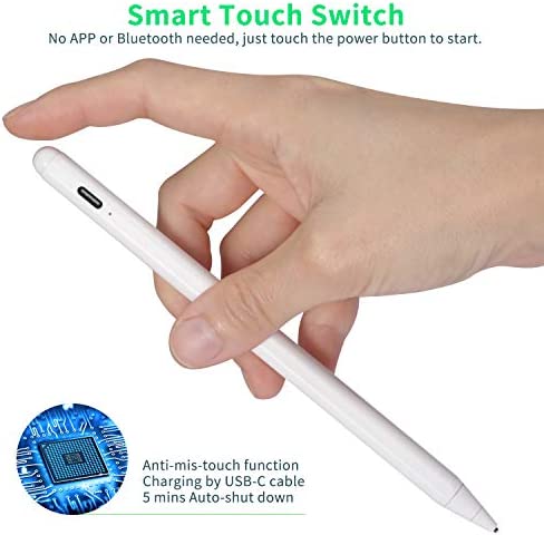 Electronic Stylus for iPad 5th Generation 9.7" 2017 Pencil,Type-C Rechargeable Active Capacitive Pencil Compatible with Apple iPad 5th Gen 9.7-inch Stylus Pens,Good on iPad Drawing Pens,White