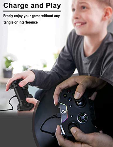 2 Pack 10FT PS4 Controller Charger Charging Cable with Magnetic Ring Compatible with Playstation 4/ DualShock 4/ PS4 Slim/Pro Wireless Controllers