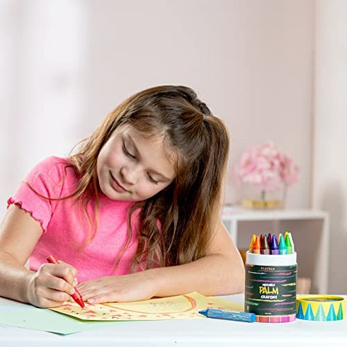 PLAYBEA 18 Colors Jumbo Crayons for Kids Ages 2-4 - Non Toxic Washable Toddler Crayons for Kids Ages 4-8 | Easy To Hold Large Crayons | Crayons for Toddlers Age 1 | Toddler Crayons Ages 1-3