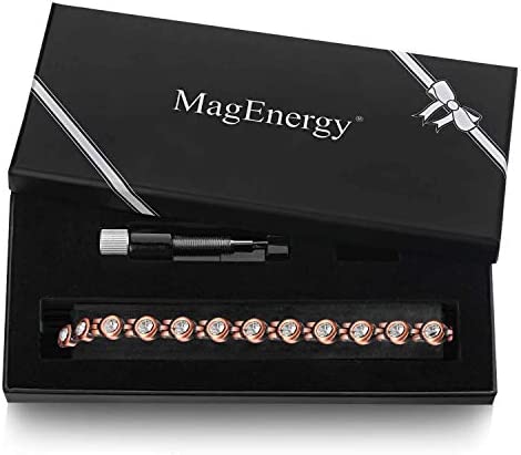 MagEnergy Copper Ankle Bracelets Crystal Anklet for Women Mom Mother Thanksgiving Day Christmas Gift