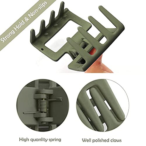 Bmobuo 4 PCS Hair Clips Hair Claw Clips 2" Matte Hair Clips for Thick Hair Square Claw Clips Hair Claw Hair Clips for Thick Hair Cute Hair Clips Hair Clips for Women Square Hair Clips