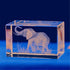 Elephant GIFTS/3d Laser Etched Crystal Art of Elephant Figurines Crystal Glass Cube Engraving for Home Decoration Birthday, Elephant Gifts for Women Girl Children Men (303040mm)