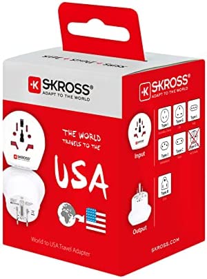 Skross World to USA Country Travel Adaptor, White