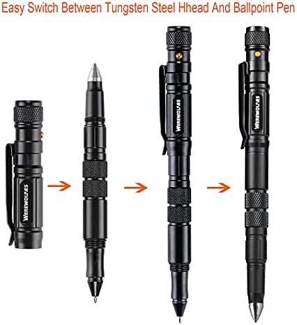 Tactical Pen - Multitool - 6 in 1 Tactical Gear and EDC - Tactical Flashlight, Bottle Opener, Screwdriver, 12 Black Refills... Mens Dad Husband Gifts Christmas Gifts Ideas, Gift Boxed