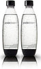2 Pack Original Sodastream Source BLACK Carbonating Water Bottles 1 Liter BPA-Free / Fits only - Play, Splash, Source, Power, Spirit and Fizzi soda makers