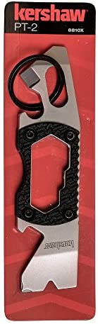 Kershaw PT-2 Compact Keychain Pry Tool (8810X); Features Bottle Opener, Two Screwdriver Tips, Pry Bar, Wire Scraper, Three Hex Drives; Made of 8Cr13MoV Stainless Steel; 0.8 OZ, 3.75 In. Overall Length