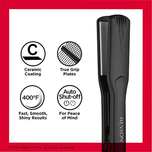 Revlon Smooth and Straight Ceramic Flat Iron | Fast Results, Smooth Styles (1-1/2 in)