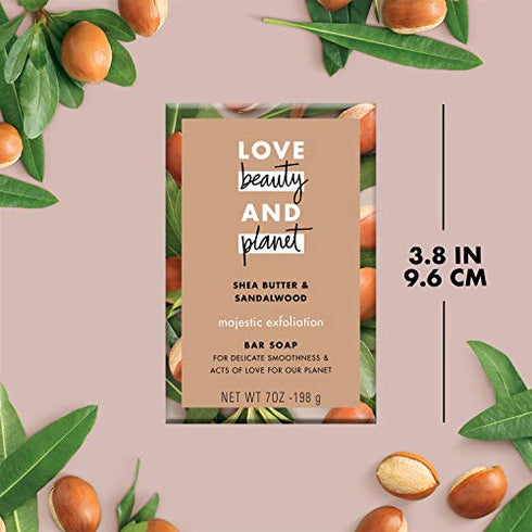 LBP BODY WASH Love Beauty and Planet Majestic Exfoliation Shea Butter & Sandalwood Bar Soap 7 oz