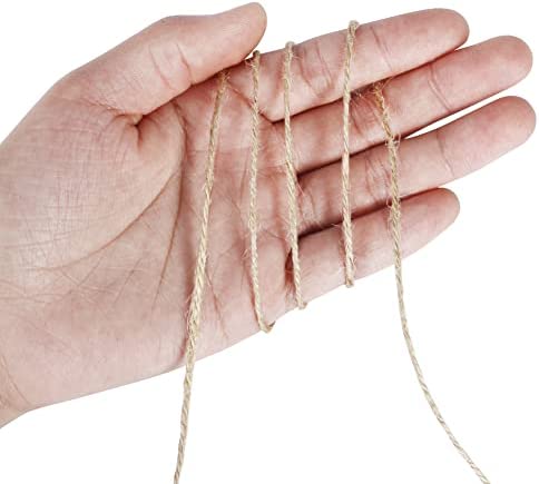 Tenn Well Natural Jute Twine, 3Ply 984Feet Arts and Crafts Jute Rope Industrial Packing Materials Packing String for Gifts, DIY Crafts, Decoration, Bundling, Gardening and Recycling