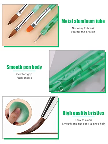 TOROKOM 19Pcs Nail Art Brushes Professional Acrylic Brushes for Nails incl Gel Polish Nail Art Tools, Nail Design Brushes,Double Ended Dotting Tools for Acrylic Application Manicure,with Nail Dust Brush