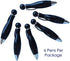 Short & Fat Mini Ballpoint Pen for Arthritis (6 Pack) | Classy Black Barrel with Black Ink