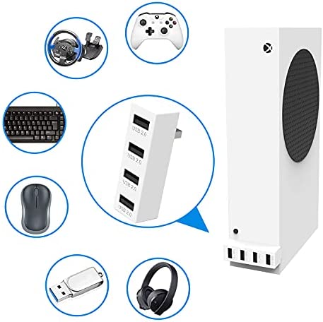4 Ports USB Hub 2.0 for Xbox Series S, High Speed USB Hub Splitter Expansion Adapter Compatible with Xbox Series S Console