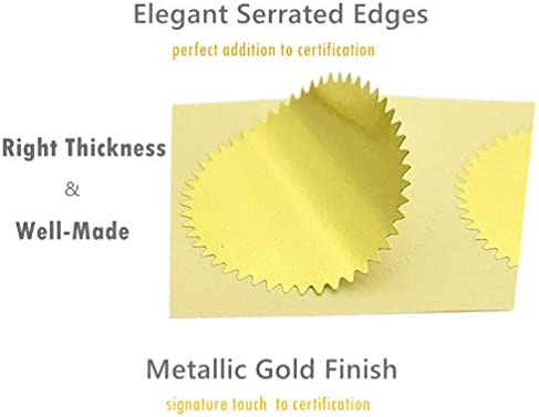 UNIQOOO 100pcs Gold Embossed Foil Blank Certificate Self-Adhesive Sealing Stickers - Perfect for Invitations, Certification, Graduation, Notary Seals, Corporate Seals, and Personalized Monogram Emboss