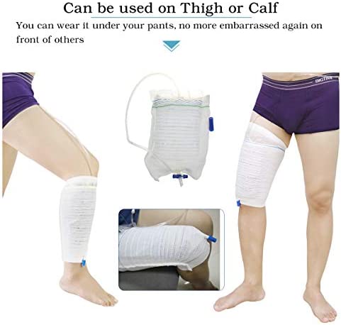 Catheter Leg Bag Holder 2 Count Fabric Catheter Sleeves Urine Leg Bag Holder - Urinary Drainage Bag Stay in Place Urine Bags for Legs Foley Catheter Bag Holder Strap for Men or Women Wheelchairs (M)