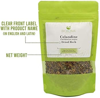 Biokoma Pure and Natural Celandine Dried Herb 50g (1.76oz) in Resealable Moisture Proof Pouch