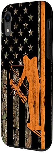 iPhone XR Bow Hunting Tree Stand Deer Hunter American Flag Camouflage Case